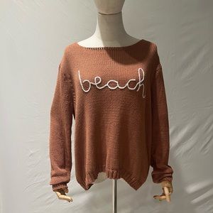 Brown Wooden ships summer Beach sweater. Size s/m